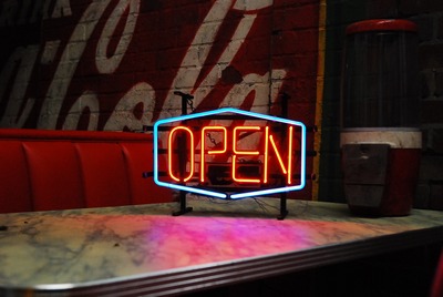 Open Neon signing