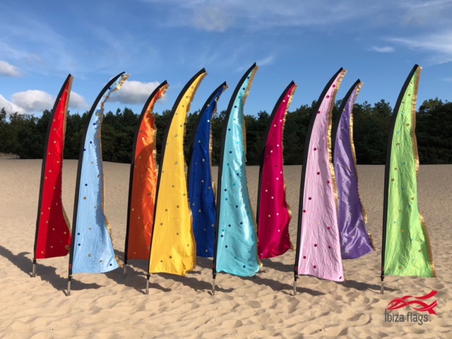 10 beachvlaggen Multicolor huren