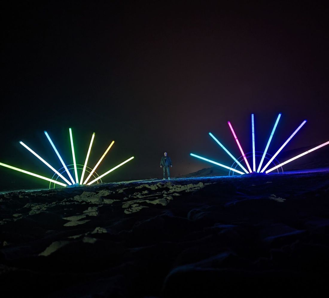 verkleurende Licht waaiers  (groot) 2 x 