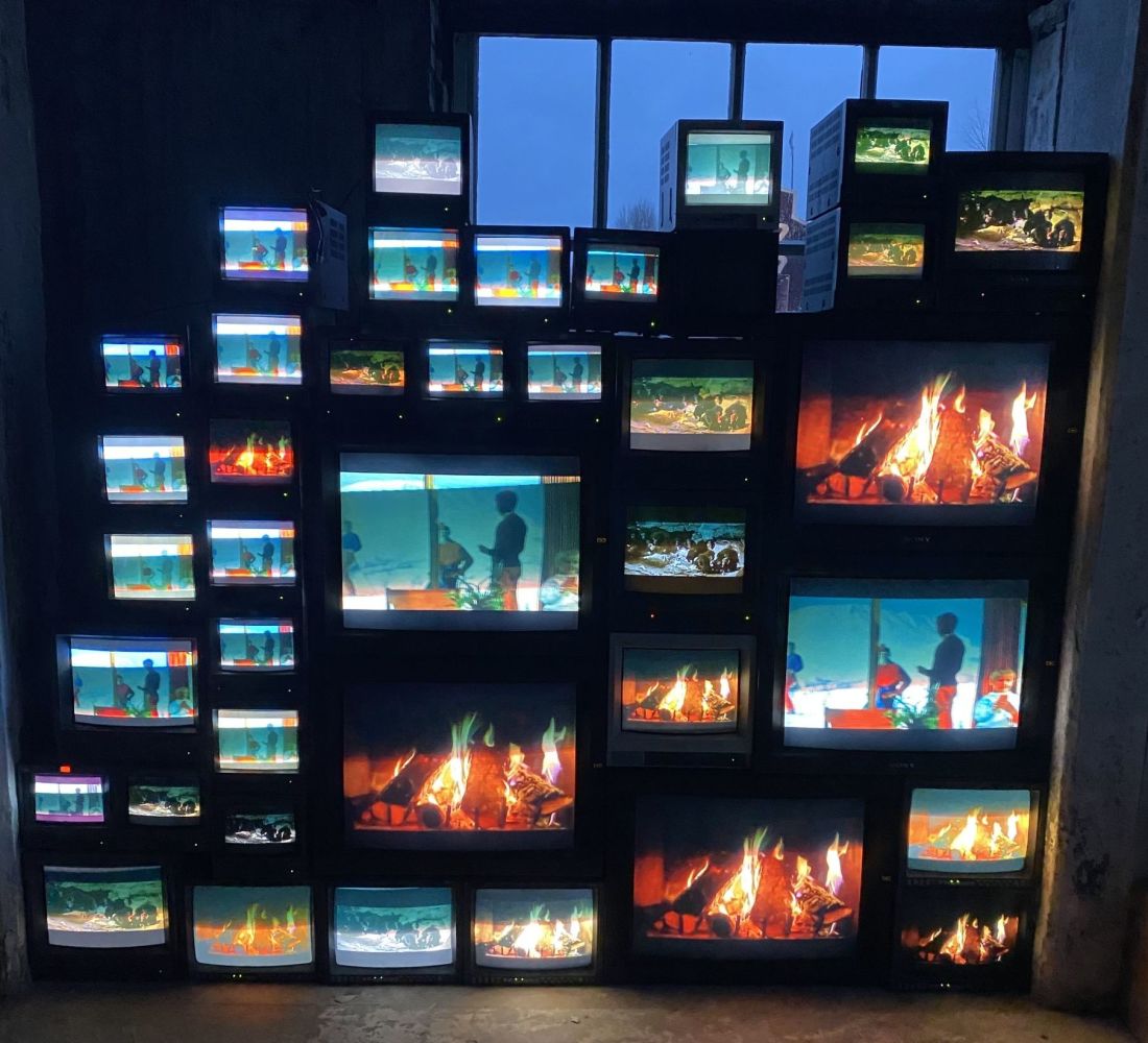 Vintage TV Muur/ TV wall